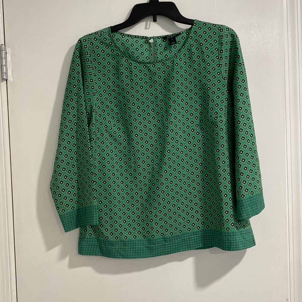 J. Crew Blouse with Geometric Pattern
